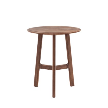 Gallery Direct Madrid Round Side Table, Walnut