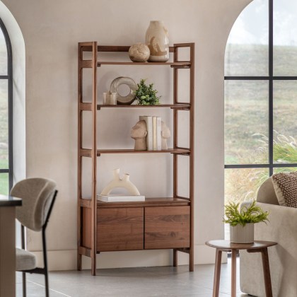 Gallery Direct Madrid Open Display Unit, Walnut