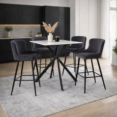 Amine Dining Bar Stool | Grey Velvet