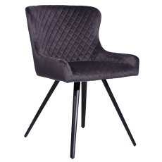 Amine Dining Chair - Grey Velvet