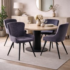 Amine Dining Chair - Grey Velvet