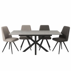 Franceso Grey Dining Table & 2 Dark Grey & 2 Light Grey Dallas Dining Chairs Franceso Grey Dining Table & 2 Dark Grey & 2 Light Grey Dallas Dining Chairs
