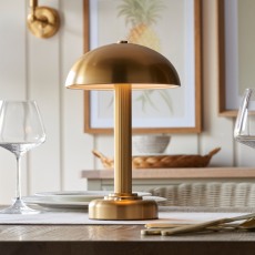 Gallery Direct Bridport Rechargeable Table Lamp – Warm Brass Finish