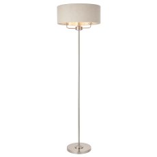 Gallery Direct Highclere Floor Lamp, Brushed Chrome & Natural Linen Shade Gallery Direct Highclere Floor Lamp, Brushed Chrome & Natural Linen Shade