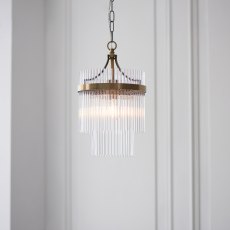 Gallery Direct Marietta 1 Light Pendant – Antique Brass & Clear Glass Rods