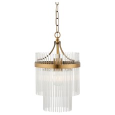 Gallery Direct Marietta 1 Light Pendant – Antique Brass & Clear Glass Rods