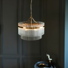 Gallery Direct Marietta 5 Light Pendant – Antique Brass & Clear Glass Rods