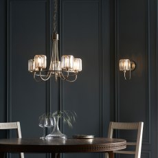 Gallery Direct Berenice Pendant Light Bright Nickel and Faceted Glass