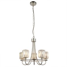 Gallery Direct Berenice Pendant Light Bright Nickel and Faceted Glass