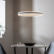 Gallery Direct Gen Pendant Light in Matt Nickel with Frosted Glass