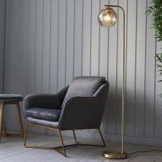 Gallery Direct Dimple Floor Lamp in Satin Gold Gallery Direct Dimple Floor Lamp in Satin Gold