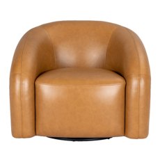 Cascade Leather Swivel Chair- Brown