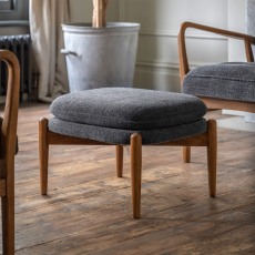 Datsun Charcoal Boucle Footstool