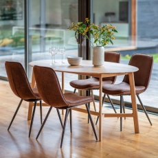Gallery Direct Madrid Oval Dining Table, Oak