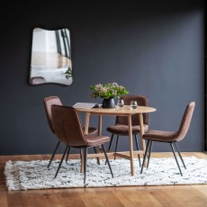 Gallery Direct Madrid Round Dining Table, Oak