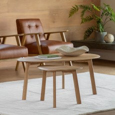 Gallery Direct Madrid Coffee Table Nest, Oak