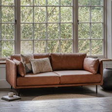 Gallery Direct Wigmore Brown Leather 3 Seater Sofa