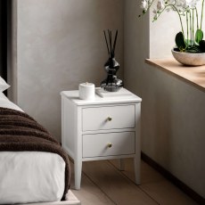 Gallery Direct Acton White 2 Drawer Bedside