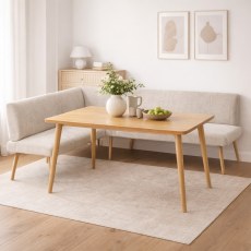 Barry Small Right Corner Bench with Oak Leg Barry Small Right Corner Bench with Oak Leg