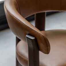 Gallery Direct Onda Dining Chair- Brown Leather Gallery Direct Onda Dining Chair- Brown Leather