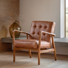 Gallery Direct Humber Mid-century Modern Armchair - Vintage Brown Leather Gallery Direct Humber Mid-century Modern Armchair - Vintage Brown Leather