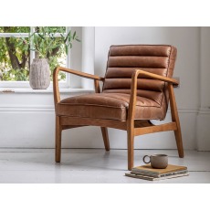 Gallery Direct Datsun Vintage Brown Leather Armchair