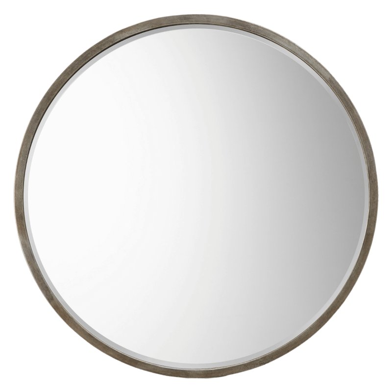 Higgins Round Mirror Antique Silver Higgins Round Mirror Antique Silver