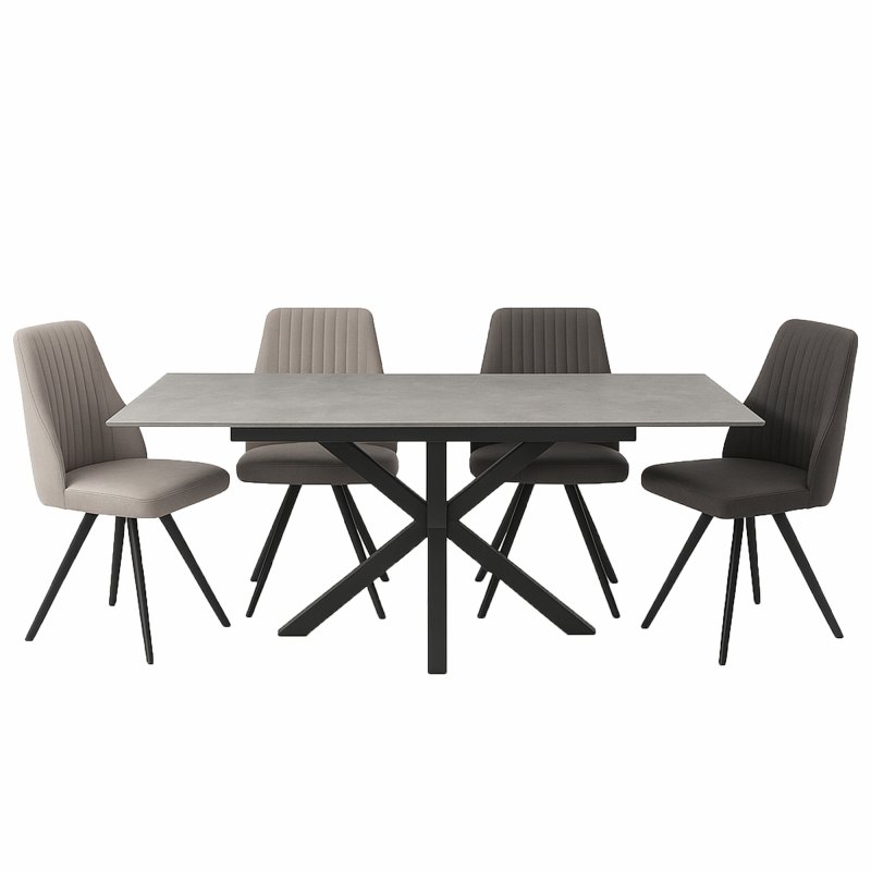 Franceso Grey Dining Table & 2 Dark Grey & 2 Light Grey Dallas Dining Chairs Franceso Grey Dining Table & 2 Dark Grey & 2 Light Grey Dallas Dining Chairs