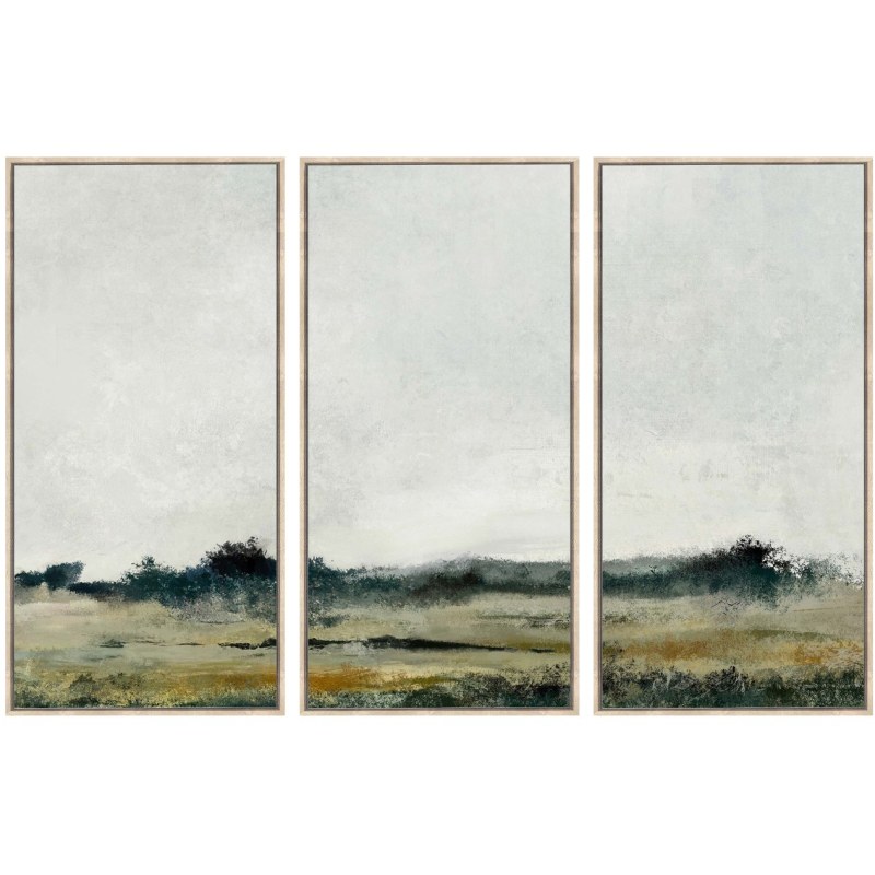 Distant Fields Landscape Green Set of 3 Distant Fields Landscape Green Set of 3