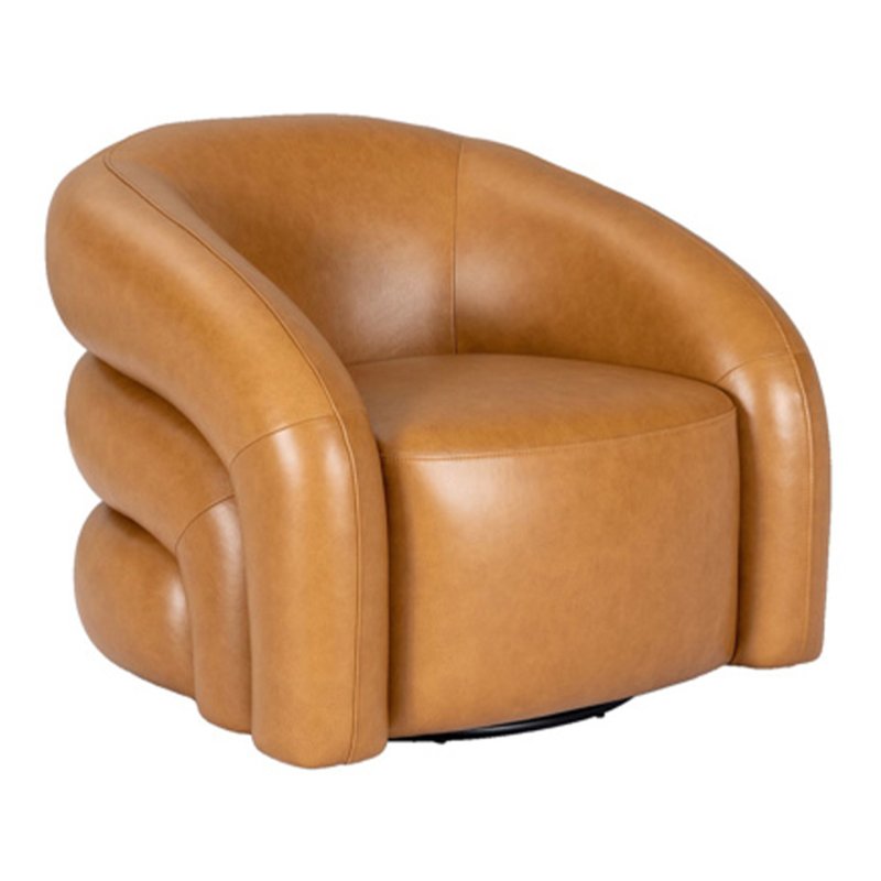 Cascade Leather Swivel Chair- Brown Cascade Leather Swivel Chair- Brown