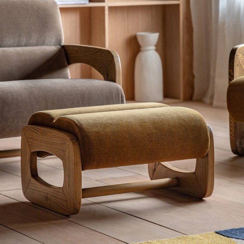 Gallery Direct Marco Footstool - Golden Gallery Direct Marco Footstool - Golden