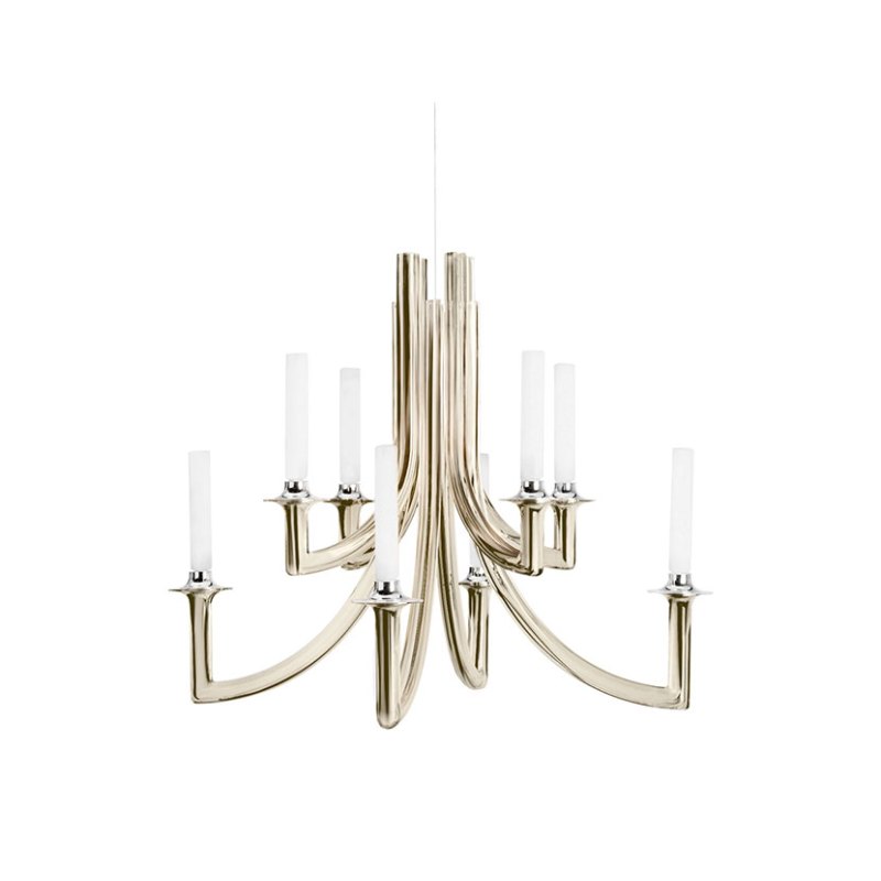 Kartell Khan by Philippe Starck Polished Metal Chandelier Kartell Khan by Philippe Starck Polished Metal Chandelier