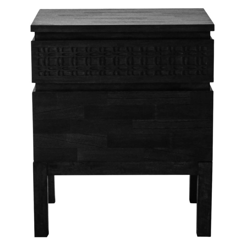 Gallery Direct Boho Bedside Chest, Black Gallery Direct Boho Bedside Chest, Black