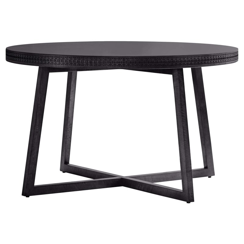 Gallery Direct Boho Round Dining Table, Black Gallery Direct Boho Round Dining Table, Black