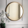Higgins Round Mirror Antique Gold Higgins Round Mirror Antique Gold