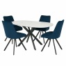 Busby White Extending Dining Table with 4 Norfolk Blue Armchairs Busby White Extending Dining Table with 4 Norfolk Blue Armchairs