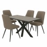 Francesco Grey Table & 4 Light Grey Dallas Chairs Francesco Grey Table & 4 Light Grey Dallas Chairs