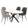 Giza 130cm Marble Extending Dining Table & 2 Light Grey & 2 Dark Grey Dallas Dining Chairs Giza 130cm Marble Extending Dining Table & 2 Light Grey & 2 Dark Grey Dallas Dining Chairs