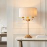 Highclere 3 Light Table Lamp Antique Brass and Vintage White Shade Highclere 3 Light Table Lamp Antique Brass and Vintage White Shade