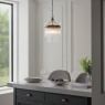 Marietta 1 Light Pendant – Antique Brass & Clear Glass Rods Marietta 1 Light Pendant – Antique Brass & Clear Glass Rods