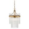 Marietta 1 Light Pendant – Antique Brass & Clear Glass Rods