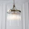 Marietta 1 Light Pendant – Antique Brass & Clear Glass Rods Marietta 1 Light Pendant – Antique Brass & Clear Glass Rods