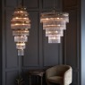 Marietta 16 Light Tiered Pendant – Antique Brass & Clear Glass Rods Marietta 16 Light Tiered Pendant – Antique Brass & Clear Glass Rods