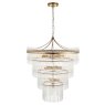 Marietta 16 Light Tiered Pendant – Antique Brass & Clear Glass Rods