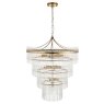 Marietta 16 Light Tiered Pendant – Antique Brass & Clear Glass Rods Marietta 16 Light Tiered Pendant – Antique Brass & Clear Glass Rods