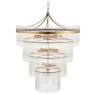 Marietta 16 Light Tiered Pendant – Antique Brass & Clear Glass Rods Marietta 16 Light Tiered Pendant – Antique Brass & Clear Glass Rods