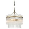 Marietta 3 Light Pendant – Antique Brass & Clear Glass Rods Marietta 3 Light Pendant – Antique Brass & Clear Glass Rods