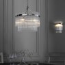 Marietta 5 Light Pendant – Bright Nickel & Clear Glass Rods Marietta 5 Light Pendant – Bright Nickel & Clear Glass Rods