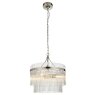 Marietta 5 Light Pendant – Bright Nickel & Clear Glass Rods