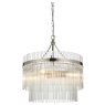 Marietta 5 Light Pendant – Bright Nickel & Clear Glass Rods Marietta 5 Light Pendant – Bright Nickel & Clear Glass Rods